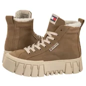 Botki damskie - Botki Tjw Vulc Flatform Suede Wl Bronze Twist EN0EN02894 RBH (TH1403-a) Tommy Hilfiger - miniaturka - grafika 1