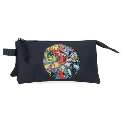 Joumma Marvel Avengers Avengers To The Power Case Trójka Czarny 22x12x5 cms Poliester, czarny, Potrójne etui