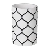 Kubki na szczoteczki do zębów - Kubek Net 8 x 8 x 11,5 cm czarno-biały - miniaturka - grafika 1