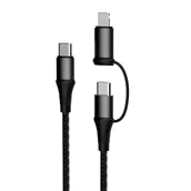 Kable USB - Dudao kabel przewód 2w1 USB Typ C PD - USB Typ C Power Delivery (60 W) + Lightning (18 W) 1 m szary (L20 gray) - miniaturka - grafika 1