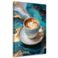 Obrazy i zdjęcia na płótnie - Feeby Obraz na płótnie, Filiżanka kawy Turkusowy Marmur 70x100cm - miniaturka - grafika 1
