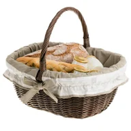 Torby i wózki na zakupy - Wiklinowy Kosz na Zakupy z Obszyciem 42x34 H21 cm - miniaturka - grafika 1