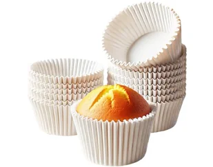BIAŁE PAPIEROWE PAPILOTKI DO MUFFINEK PAPIEROWE FOREMKI DO BABECZEK 100 SZT - Formy do ciast - miniaturka - grafika 1