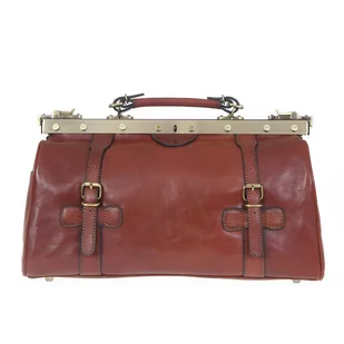 Kufer lekarski Torba Podróżna - Ekskluzywna Skóra Licowa brąz - Walizki - miniaturka - grafika 1