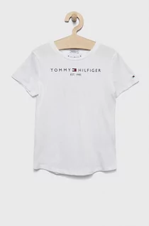 Koszulki dla dziewczynek - Tommy Hilfiger t-shirt bawełniany dziecięcy kolor biały - grafika 1