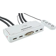 Kable komputerowe i do monitorów - InLine Przełącznik Przełącznik KVM 4 porty DVI-D + USB + podatek audio 2 Zestawy Kabel 61614I - miniaturka - grafika 1
