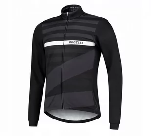 Męska Kurtka Rowerowa Rogelli Winterjacket Stripe | Black/White - Rozmiar Xl - Kurtki męskie - miniaturka - grafika 1