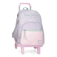 Plecaki - Pepe Jeans Renata Plecak z podwójną komorą z przenośnym wózkiem 15,6 cala Fioletowy 32x44x22 cm Poliester 25,81 l by Joumma Bags, Fioletowy, Talla única, Plecak z podwójną komorą z wózkiem - miniaturka - grafika 1