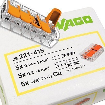 Szybkozłączka Wago Szybkozłączka Wago 5x0,2-4mm2 klik 221-415 25szt