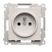 Gniazdka elektryczne - Kontakt Simon Gniazdo pojedyncze z uziemieniem Simon 55 - jasnoszary mat - miniaturka - grafika 1