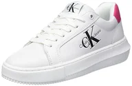 Trampki damskie - Calvin Klein Jeans Damskie trampki z masywnym kubkiem, sznurowane MON LTH WN, białe/malinowe sorbet, 7 UK, Biały sorbet malinowy, 40 EU - miniaturka - grafika 1