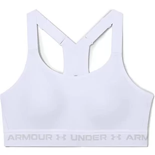Under Armour Damski biustonosz sportowy Armour High Crossback Bra biały biały/szary (Halo Gray) 100D EU - Biustonosze - miniaturka - grafika 1