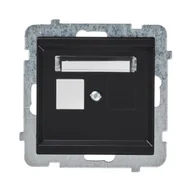 Klawisze i ramki - Ospel Plakietka pojedynczego gniazda komputerowego SONATA Czarny GPK-1R/p/33 - miniaturka - grafika 1