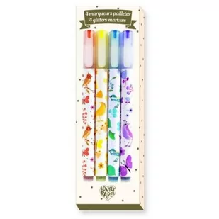 Djeco TINOU flamastry brokatowe 4 szt. Lovely Paper DJ DD03740 - Przybory szkolne - miniaturka - grafika 1