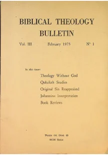 Biblical theology bulletin Vol III - Technika - miniaturka - grafika 1