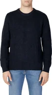 Swetry męskie - SELECTED Sweter męski tekstylny niebieski GR83411 - Rozmiar: L - miniaturka - grafika 1