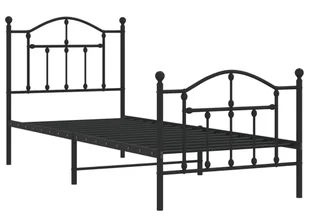 Czarne Metalowe Łóżko Pojedyncze 90X200 Cm F5-H57 - Łóżka Czarne Metalowe Łóżko Pojedyncze 90X200 Cm F5-H57 - Łóżka - miniaturka - grafika 1