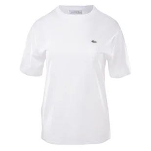 Damska Koszulka z krótkim rękawem LACOSTE TEE-SHIRT & TURTLE NECK SHIRT TF5441.001 – Biały - Koszulki i topy damskie - miniaturka - grafika 1