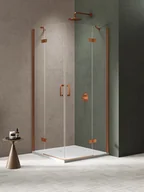 Kabiny prysznicowe - Kabina prysznicowa drzwi podwójne kolor miedź szczotkowana 100x90 cm K-4661 New Trendy Nesta Copper Brushed - miniaturka - grafika 1