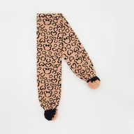 Apaszki i szaliki damskie - Reserved - Wzorzysty szalik z pomponami - Beżowy - miniaturka - grafika 1