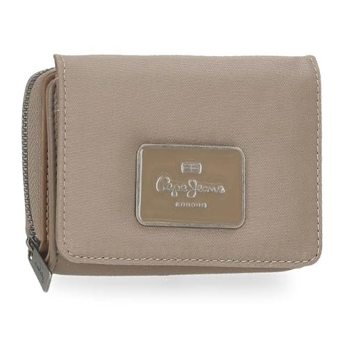 Pepe Jeans Christine Portfel z portmonetką Beżowy 10x8x3 cm Poliester z Detalami ze sztucznej skóry by Joumma Bags, beż, Talla única, Portfel z portfelem