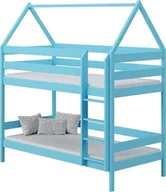 Łóżka dla dzieci i młodzieży - Elior Niebieskie łóżko piętrowe do pokoju dziecięcego - Zuzu 3X 190x80 cm - miniaturka - grafika 1