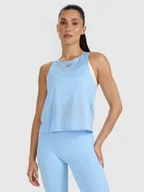 Koszulki sportowe damskie - 4F Top treningowy szybkoschnący damski - niebieski L - miniaturka - grafika 1