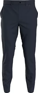 Spodenki męskie - Calvin Klein Męskie spodnie o kroju slim fit barwione chino tkane, Calvin Navy, 30W / 34L - grafika 1