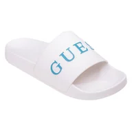 Klapki i japonki męskie - Męskie Klapki GUESS SLIDES F3GZ05BB00F-G011 – Biały - miniaturka - grafika 1