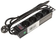 Listwy zasilające - Listwa zasilania Rack 10" przewód 1,8m PD-4/R10/R - miniaturka - grafika 1