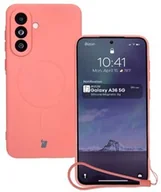 Etui i futerały do telefonów - Bizon Silikonowe etui z pierścieniem magnetycznym Case Silicone Magnetic Sq do Galaxy A36 5G, brudnoróżowe - miniaturka - grafika 1
