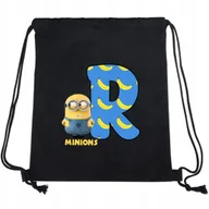 Plecaki worki - Worek Plecak Czarny EKO Bawełniany MINIONKI MINIONS "R" Do Przedszkola Wz - miniaturka - grafika 1