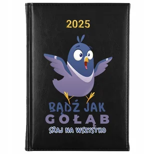 KALENDARZ KSIĄŻKOWY NOTES CZARNY PLANNER Dzienny A5 2025 DO BIURA WZORY - Notesy i bloczki - miniaturka - grafika 1