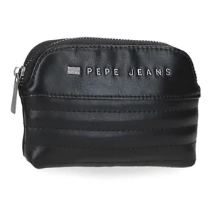 Pepe Jeans Portfel Biker Czarny 11,5x8,5x1,5 cm Poliester z Detalami ze Sztucznej Skóry by Joumma Bags, Czarny (Black), Talla única, portmonetka - Portfele - miniaturka - grafika 1