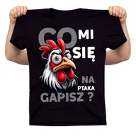 Koszulki męskie - Męska koszulka na prezent - CO MI SIĘ NA PTAKA GAPISZ - miniaturka - grafika 1