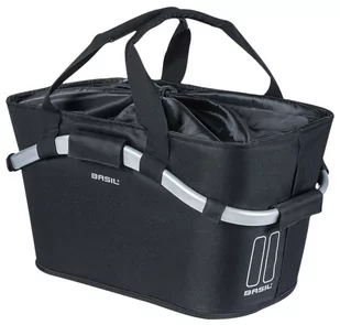 Basil Unisex koszyk na rower dla dorosłych, czarny, 50 cm x 28 cm x 26 cm BAS11247 - Koszyki rowerowe - miniaturka - grafika 1
