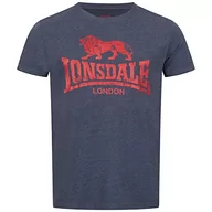 Koszulki męskie - Lonsdale Męski t-shirt Silverhill, Marl Navy/Red, L - miniaturka - grafika 1