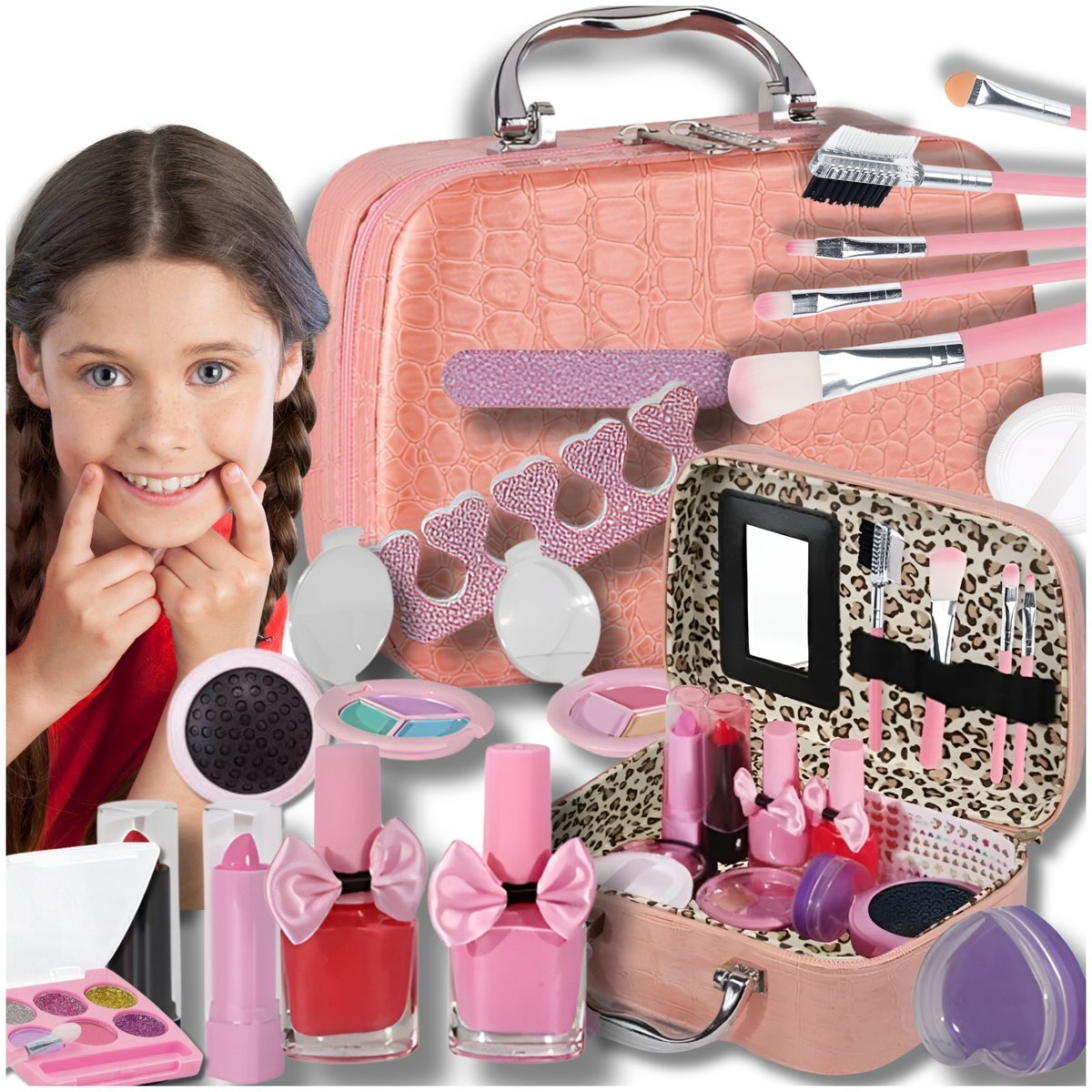 Zestaw Do Malowania Zestaw Do Makijazu Dla Dzieci Prawdziwy Makeup Walizka