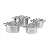 Zestawy garnków i patelni - 68744 Komplet garnków ze stali nierdzewnej Bubble 8-elementowy AMBITION - miniaturka - grafika 1