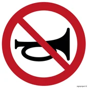 Tablice BHP - GB007 ZAKAZ UŻYWANIA SYGNAŁÓW DŹWIĘKOWYCH, KS - FOLIA PODŁOGOWA FOTOLUMINESCENCYJNA; (350X350MM) - miniaturka - grafika 1