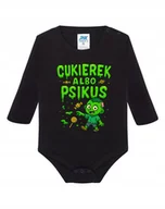Body dla niemowląt - Body dziecięce czarne nadruk z napisem Cukierek albo Psikus HALLOWEEN 9M - miniaturka - grafika 1