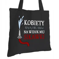 Torby i wózki na zakupy - Torba Bawełniana dla Strażaka Czarna Na Prezent ekologiczna Trwały Nadruk - miniaturka - grafika 1