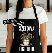 Fartuchy i rękawice kuchenne - Fartuch dla OGRODNICZKI - SZEFOWA OGRODU z imieniem - miniaturka - grafika 1