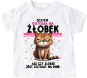 Koszulki dla dziewczynek - koszulka dla dziewczynki do żłobka kot - miniaturka - grafika 1