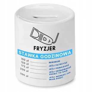 SKARBONKA FRYZJERA FRYZJERKI STAWKA GODZINOWA z Nadrukiem ze Zdjęciem - Skarbonki - miniaturka - grafika 1
