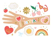 Urodziny dziecka - PartyDeco "Tatuaże zmywalne Stokrotki, mix (1 op. / 14 szt.)" - miniaturka - grafika 1