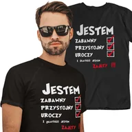 Koszulki męskie - KOSZULKA MĘSKA JESTEM ZABAWNY PRZYSTOINY PREZENT NA WALENTYNKI DLA NIEGO - miniaturka - grafika 1