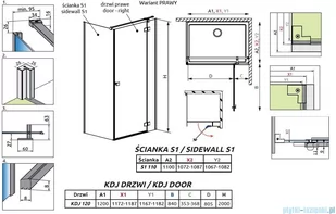 Radaway Essenza Black Kdj kabina 120x110cm prawa szkło przejrzyste 1385042-54-01R/1384053-01-01 - Kabiny prysznicowe Radaway Essenza Black Kdj kabina 120x110cm prawa szkło przejrzyste 1385042-54-01R/1384053-01-01 - Kabiny prysznicowe - miniaturka - grafika 2