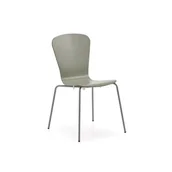 Krzesła - Krzesło MILLA, srebrna rama, oliwkowy - miniaturka - grafika 1
