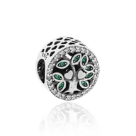 Wisiorki - Srebrna zawieszka do bransoletki drzewko z cyrkoniami pr. 925 - miniaturka - grafika 1